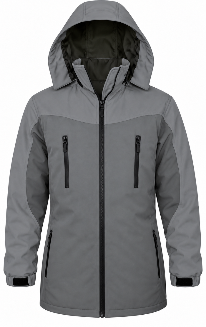 ATTIA Men's Longline Hooded Outdoor Jacket – Grey