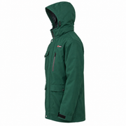 ATTIA men's hooded field jacket in Forest Green, side view — AI visualisation; inferred from front reference