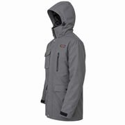ATTIA men's hooded field jacket in Grey, side view — AI visualisation; inferred from front reference