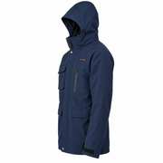 ATTIA men's hooded field jacket in Navy, side view — AI visualisation; inferred from front reference