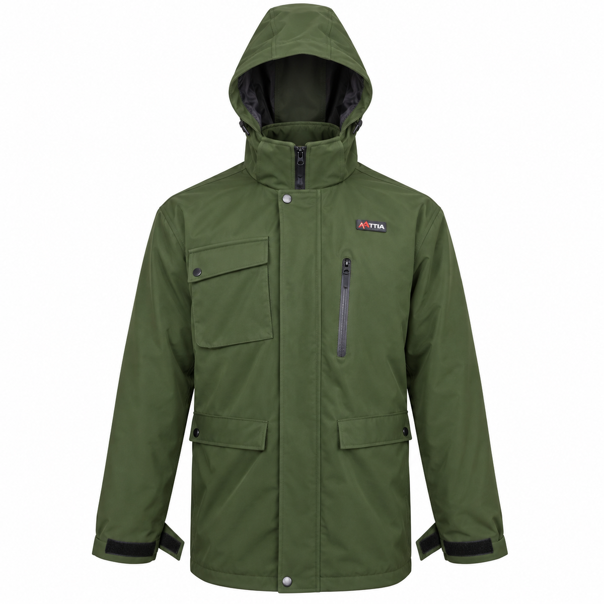 ATTIA Men's Hooded Field Jacket – Olive Green