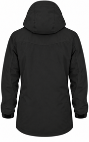 ATTIA longline jacket – Black, back view (digital visualisation)