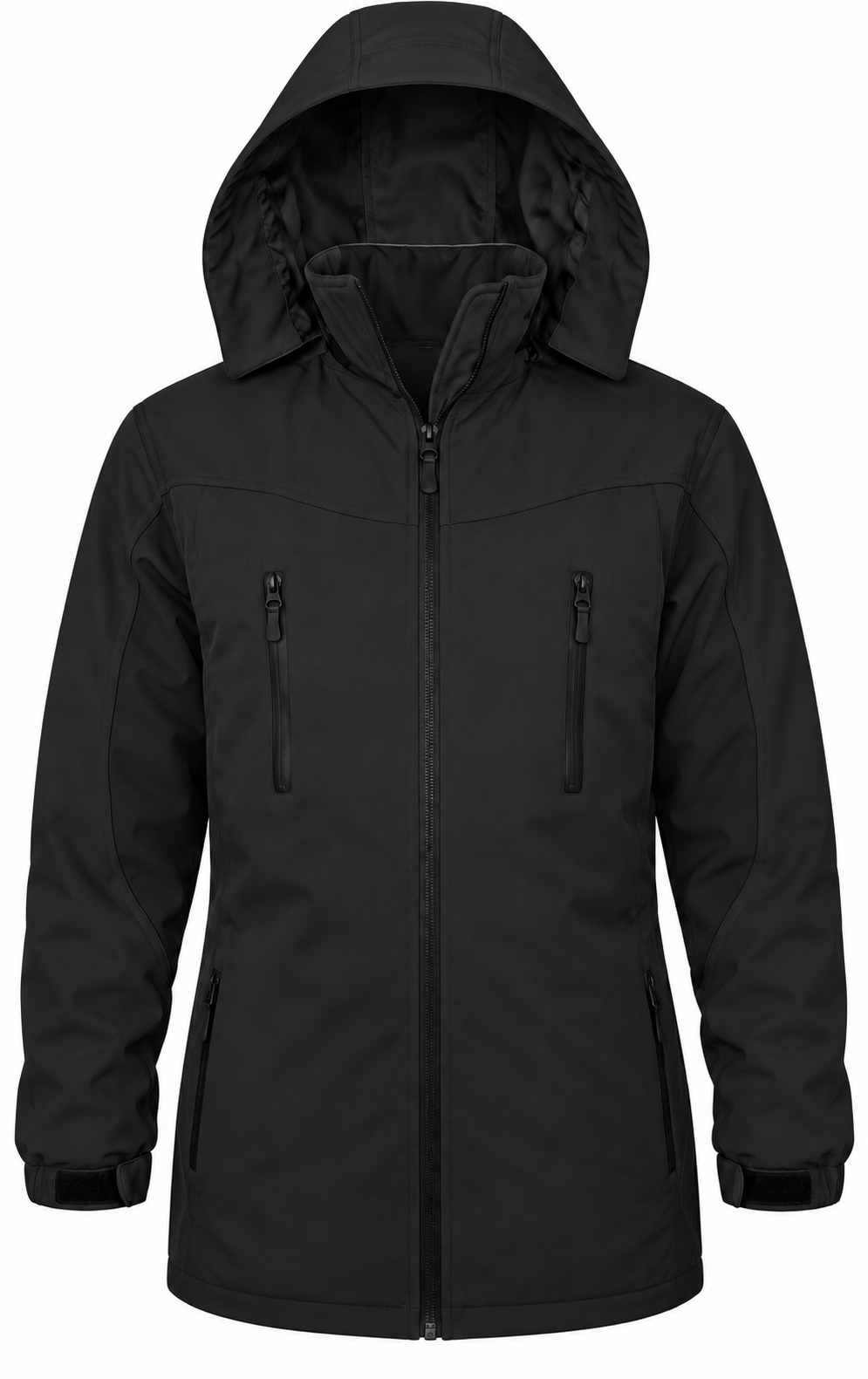 ATTIA Men's Longline Hooded Outdoor Jacket – Black