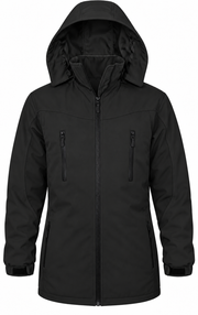 ATTIA longline jacket in Black – digital colour preview