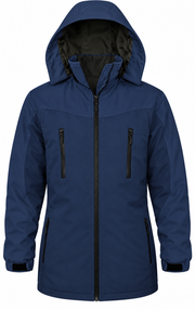 ATTIA longline jacket in Navy – digital colour preview
