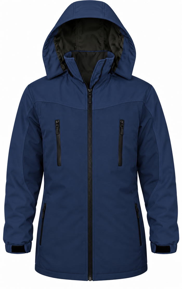 ATTIA Men's Longline Hooded Outdoor Jacket – Navy