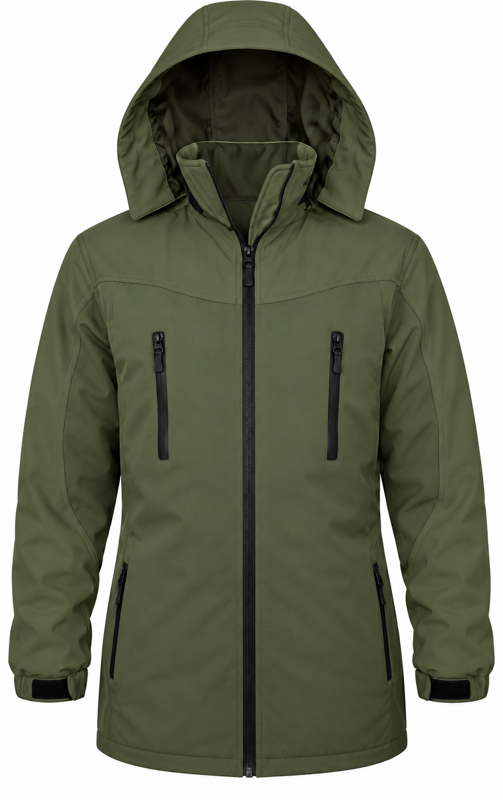 ATTIA Men's Longline Hooded Outdoor Jacket – Olive Green