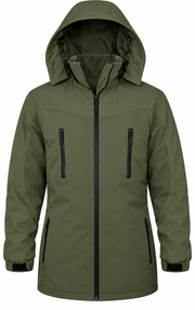 ATTIA longline jacket in Olive Green – digital colour preview