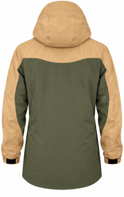 ATTIA men's tan and olive hooded jacket – back view (AI visualisation)