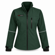 ATTIA women's full-zip jacket in Forest Green, front view — AI visualisation