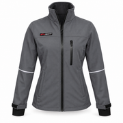 ATTIA women's full-zip jacket in Grey, front view — AI visualisation