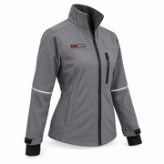 ATTIA women's full-zip jacket in Grey, side view — AI visualisation; inferred construction