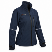 ATTIA women's full-zip jacket in Navy, side view — AI visualisation; inferred construction
