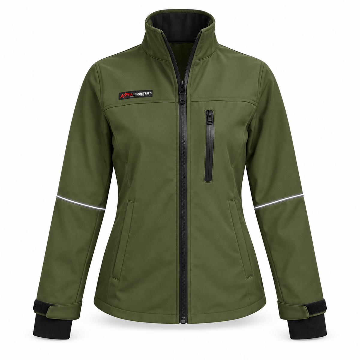 ATTIA Women's Full-Zip Outdoor Jacket – Olive Green